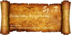 Széplaky Krisztián névjegykártya